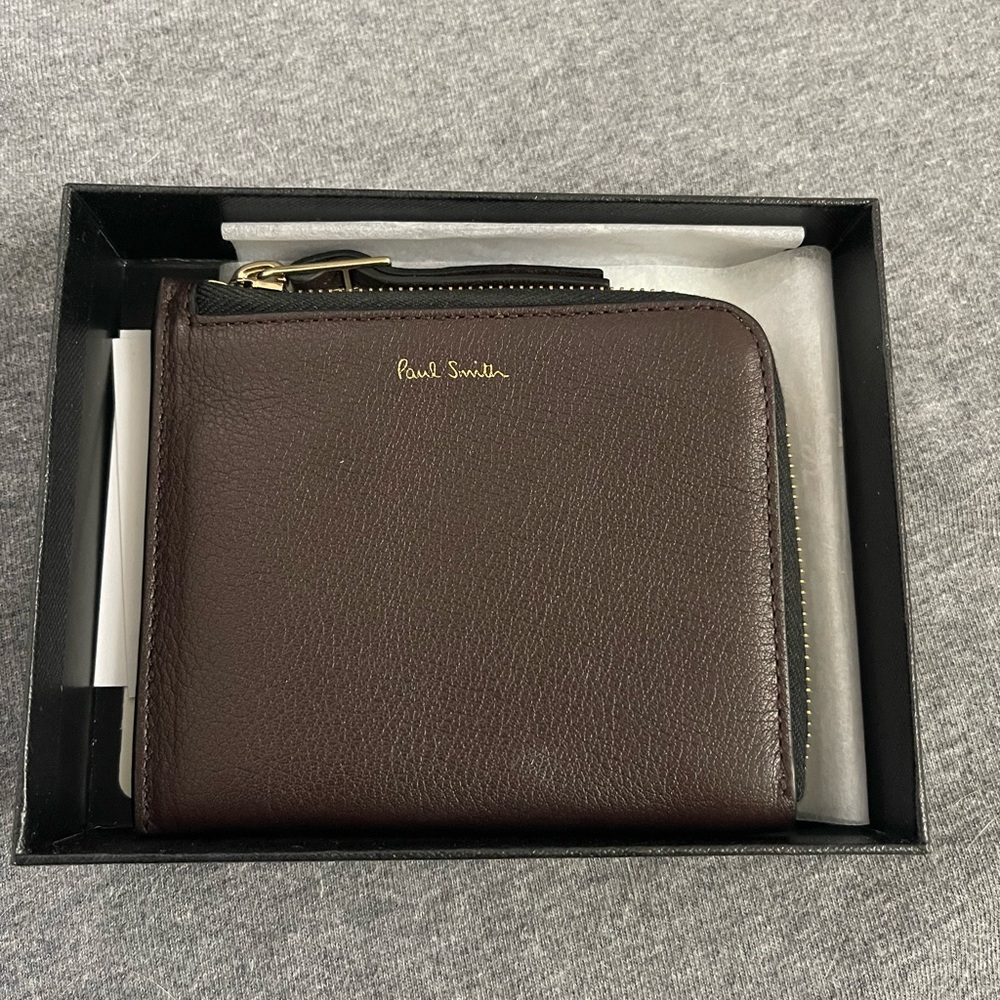 Paul Smith Dark Brown Leather Zip Wallet